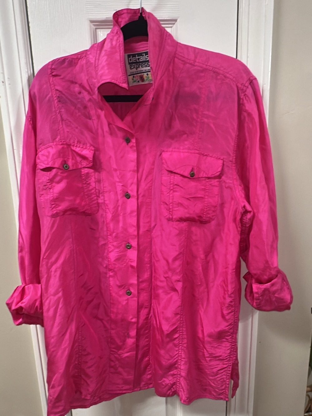 Details Express vintage 100% SILK shirt pit-pit22 (mix49)